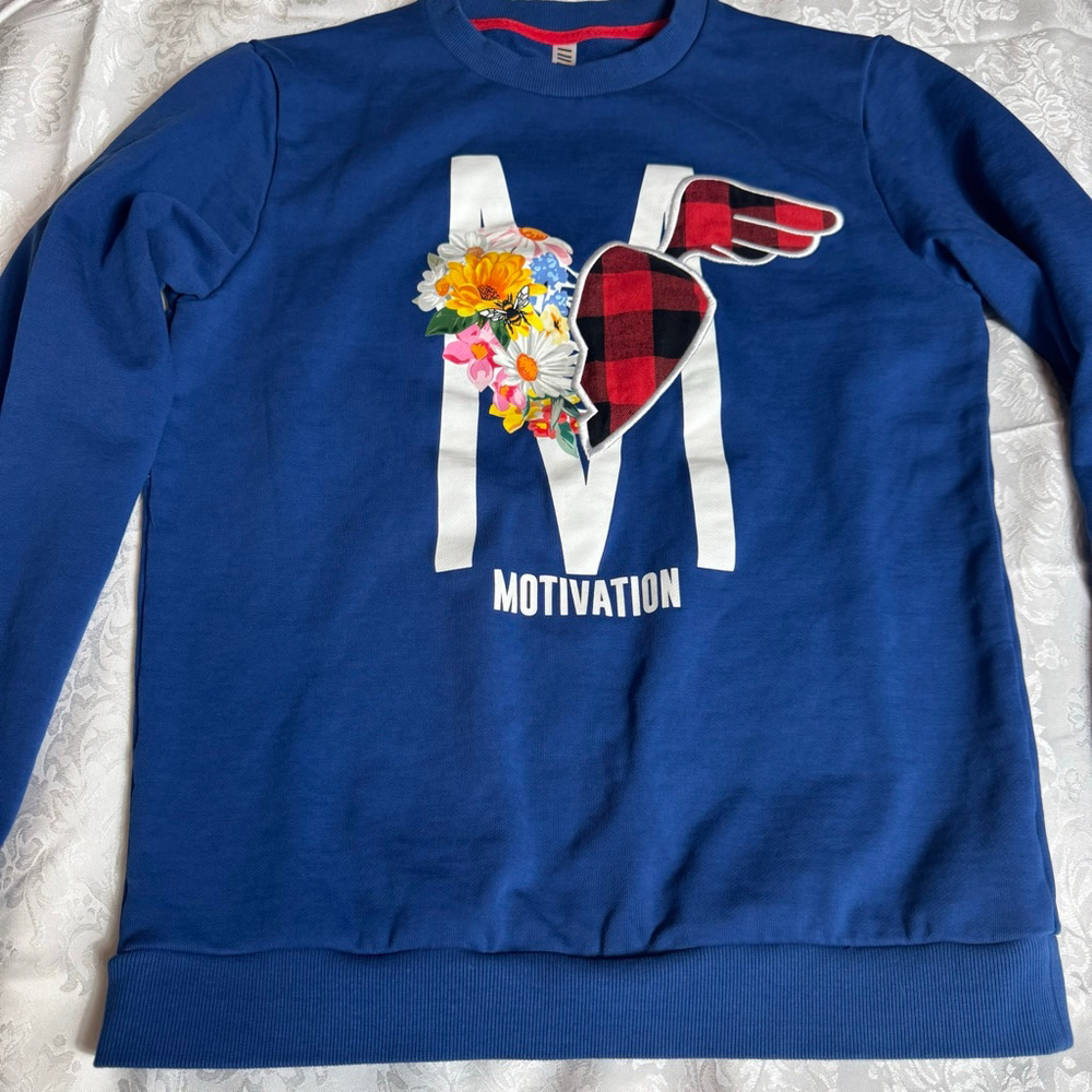 Men’s Fifth LOOP Blue Motivation Graphic Sweatshirt M - Picture 2 of 7